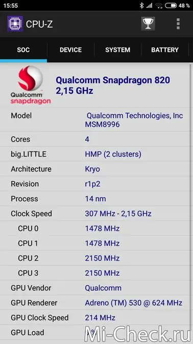 Чипсет телефона Xiaomi Mi 5