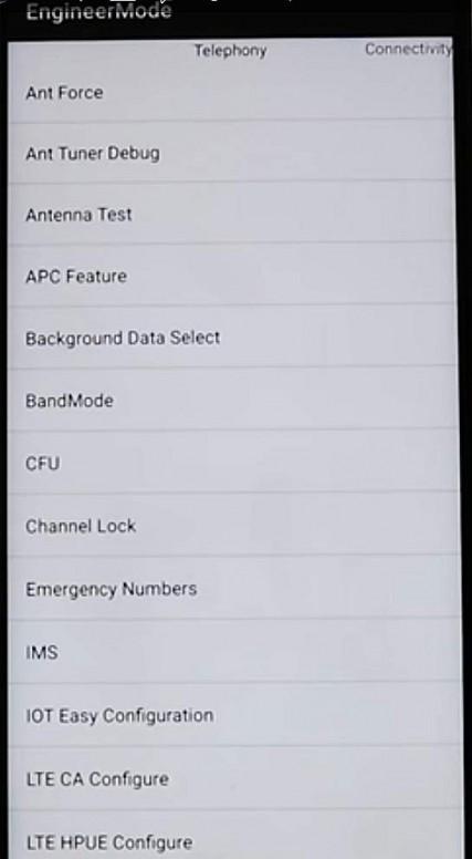 Инженерное меню на Xiaomi с процессором MTK