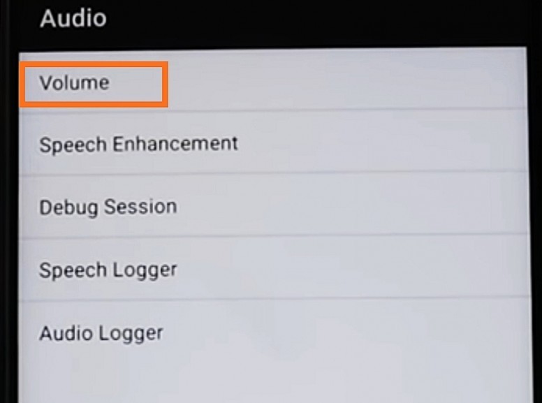 Пункт Volume в инженерном меню Xiaomi