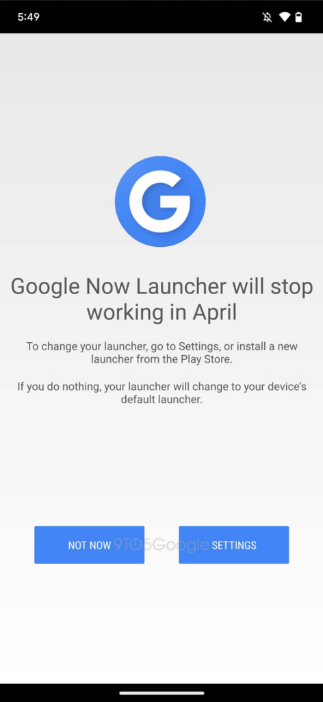 Google избавляется от старой программы Now Launcher