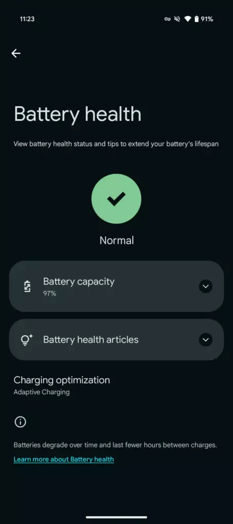 В Android 16 Beta 4 у большинства пользователей Pixel пропала страница Battery health