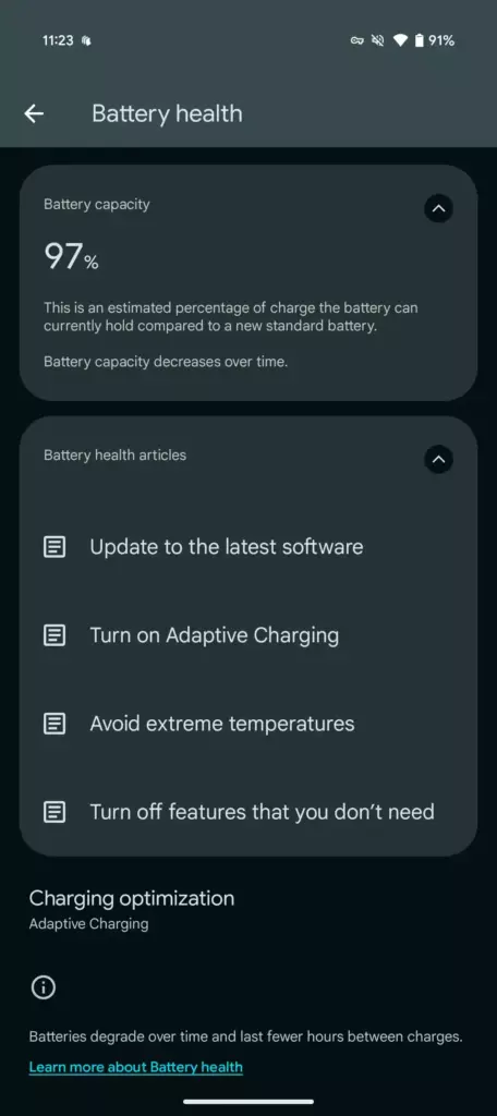 В Android 16 Beta 4 у большинства пользователей Pixel пропала страница Battery health