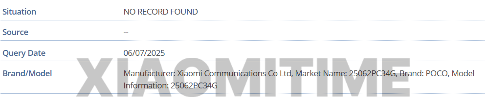 POCO M7 4G secures IMDA certification