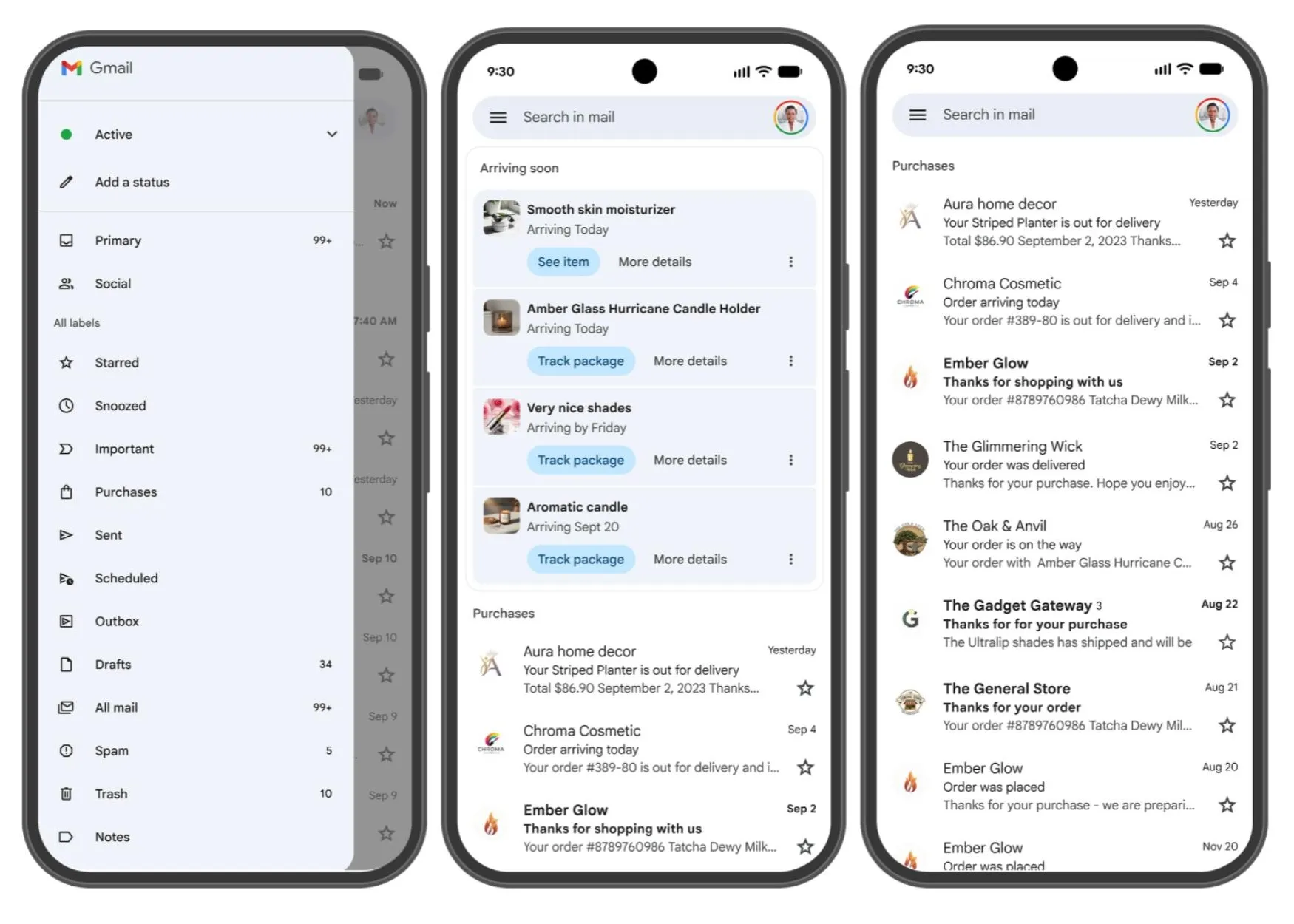 Gmail Purchases и новая сортировка Promotions