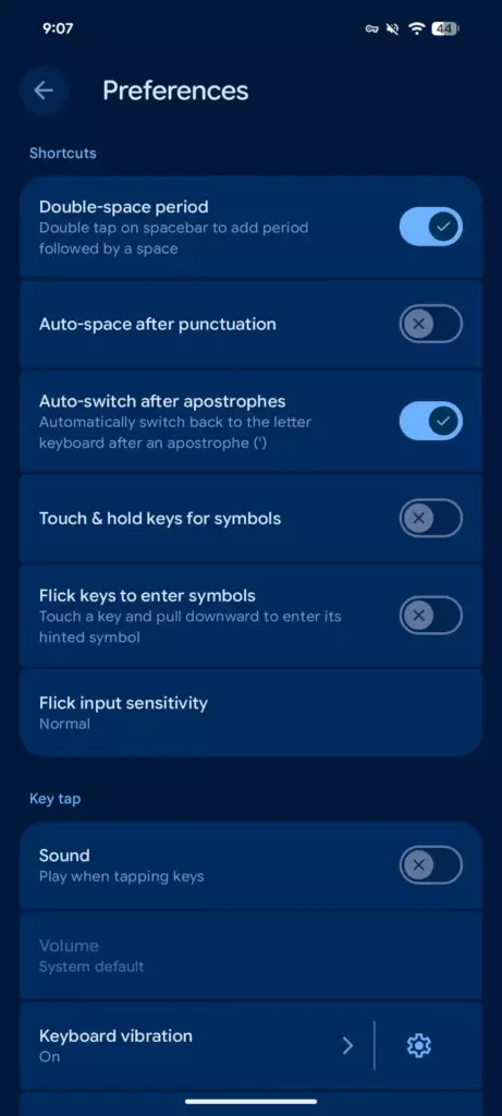 Gboard добавила функцию автопереключения после апострофа
