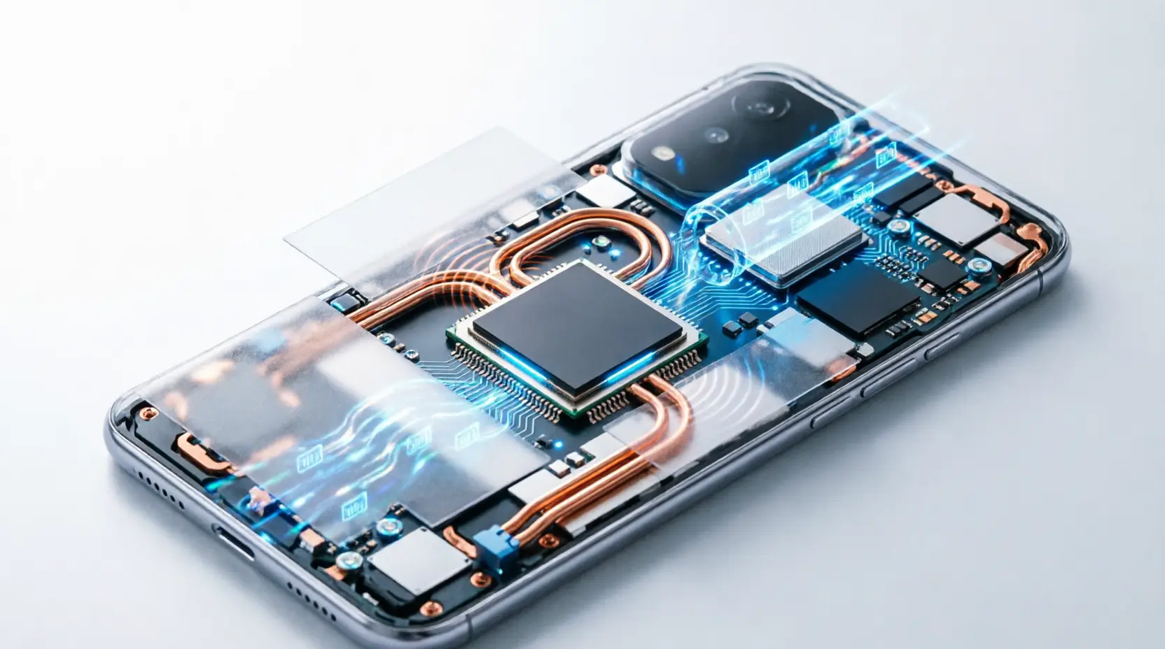 Схема внутренней защиты процессора смартфона Xiaomi от перегрева при работе VPN с многоуровневой системой охлаждения