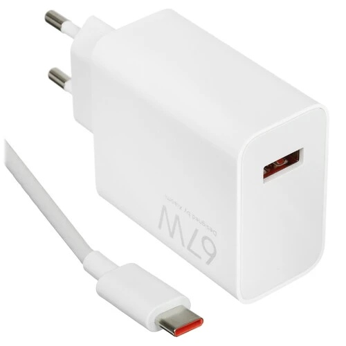 Зарядный адаптер Xiaomi 67W Charging Combo с USB-A и кабелем USB-C
