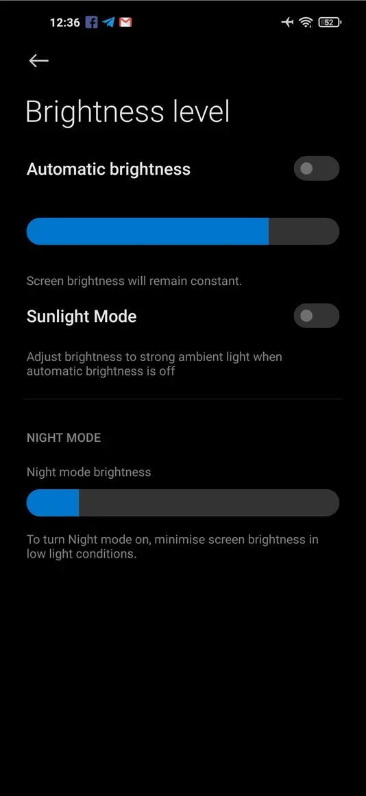Настройки экрана Redmi Note 9T
