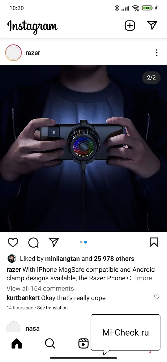 Instagram работает на английском языке