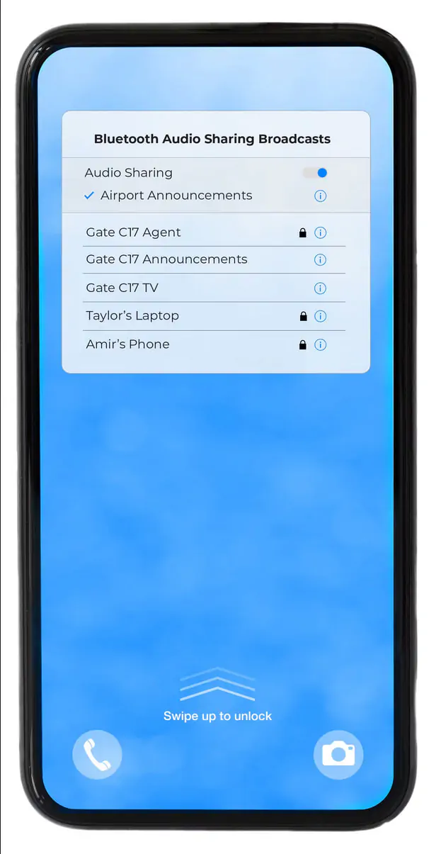 Прототип Bluetooth SIG, демонстрирующий трансляции с использованием Bluetooth Audio Sharing, прежнее название, использовавшееся для Auracast.