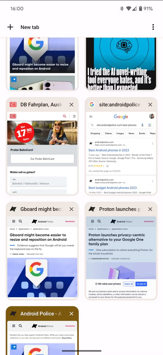 Прозрачная панель навигации в Chrome 114 на Android