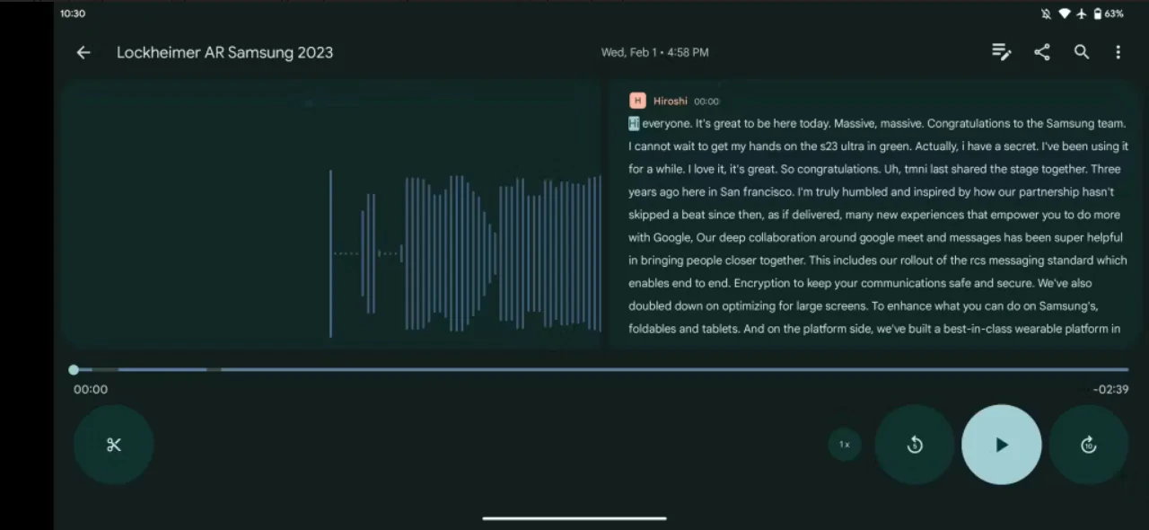 Новая версия Google Recorder