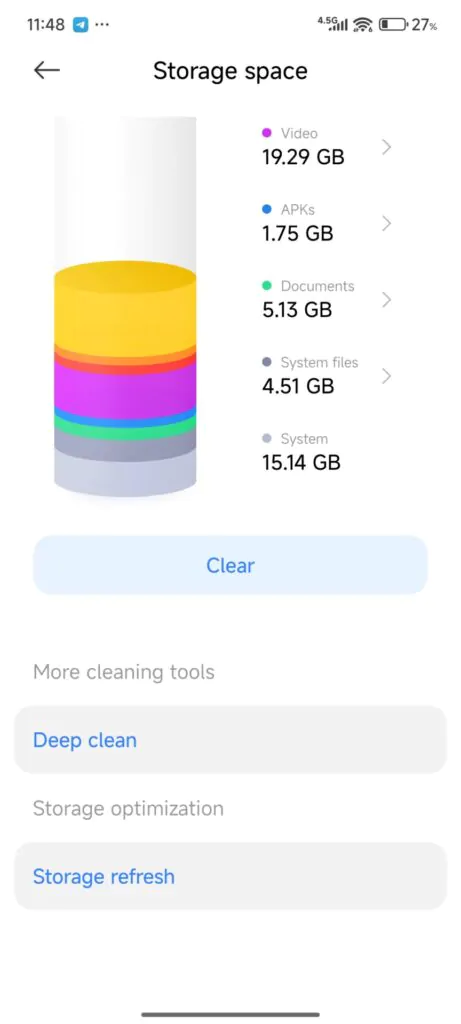 новая функция Storage Refresh