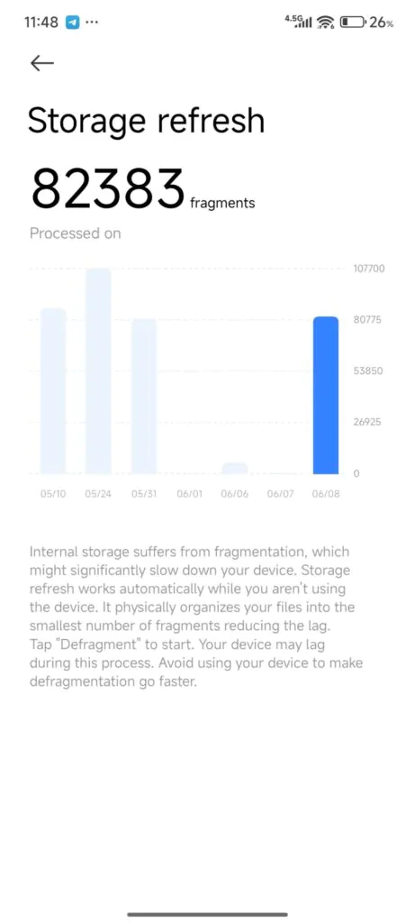 новая функция Storage Refresh