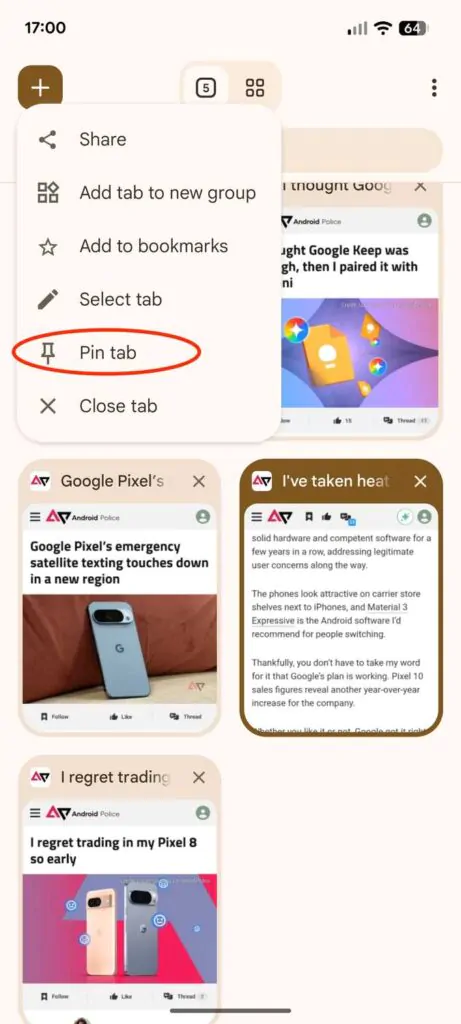 Функция закрепления вкладок появилась в Chrome