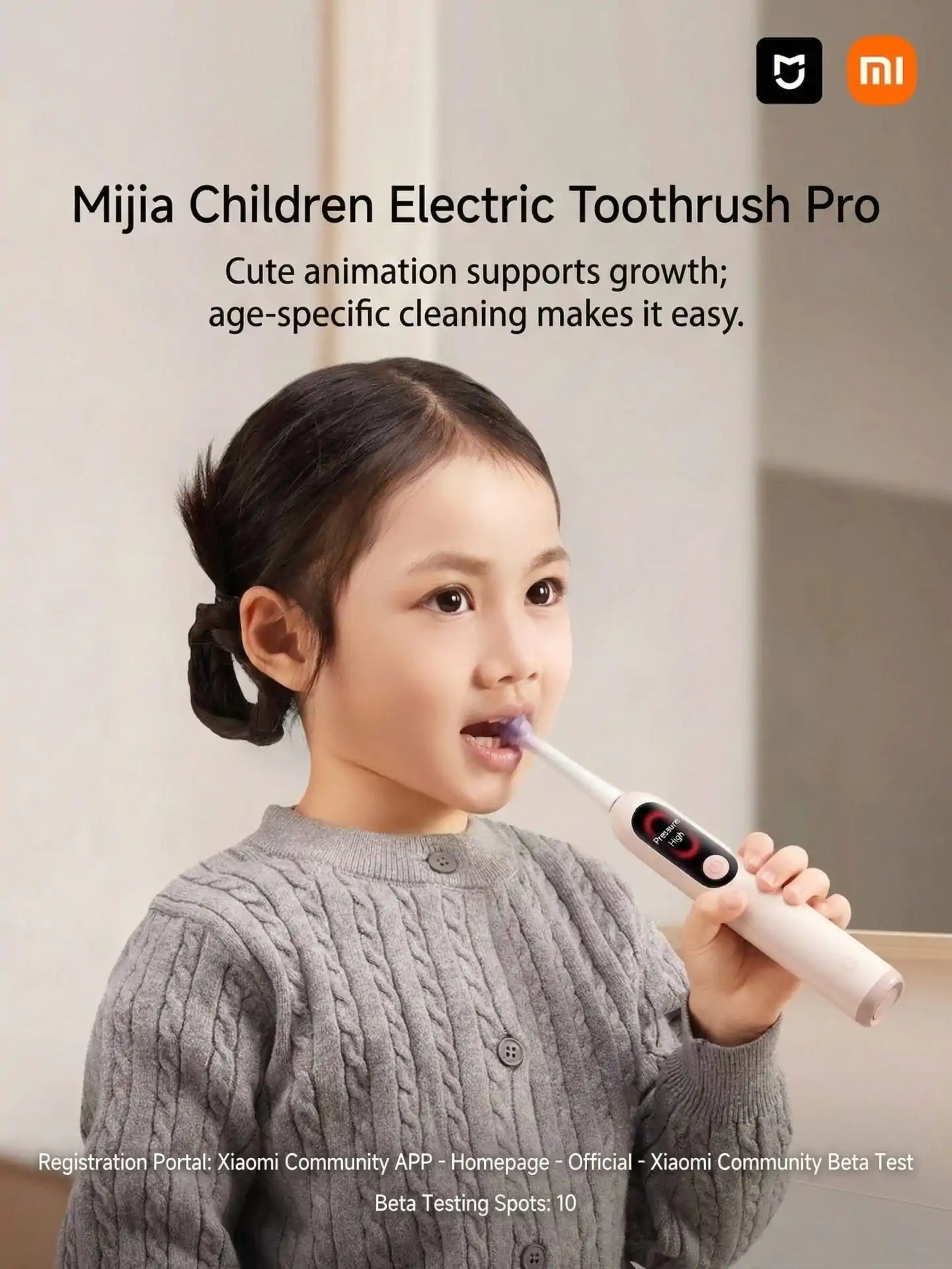 Xiaomi представила детскую электрическую щётку Mijia Pro с цветным дисплеем